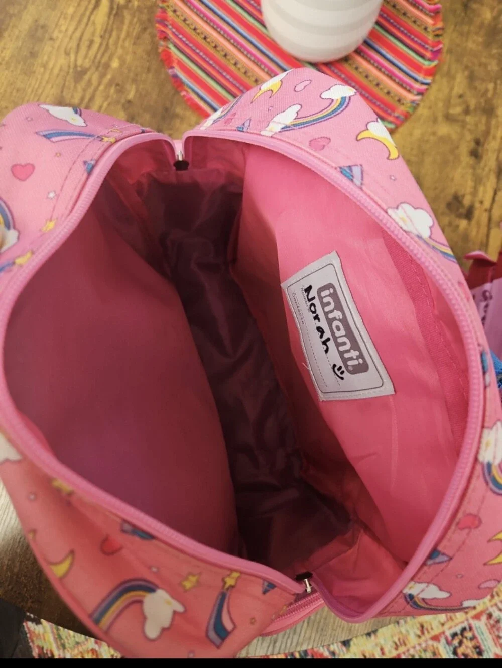 Little Kid Rainbow Cloud Backpack - Blue & Pink